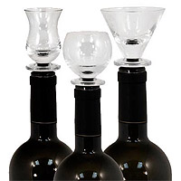 3 Piece Glass Stopper Set with Stand