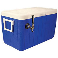 Single Faucet Jockey Box - 48 Qt. Cold Plate Cooler - Blue