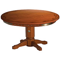 Bar & Shield Flames Poker Table w/ Heritage Brown finish