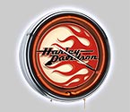 Harley-Davidson 20 Inch Crescent Flames Chrome Neon Clock