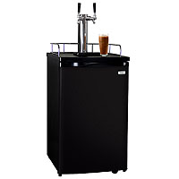 Kegco ICK19B-2 Dual Faucet Javarator Cold-Brew Coffee Dispenser with Black Cabinet and Door - Kegco.com & Marketplace