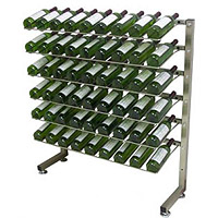 VintageView Select IDR3-H-PRS-P 54 Bottle One-sided Freestanding Display Rack - Platinum Series Finish