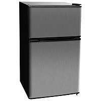3.1 Cu. Ft. Two Door Counterhigh Dorm Refrigerators - Stainless Steel Door