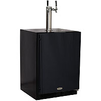 Kegerator Cabinet with X-CLUSIVE 2 Faucet Home Brew Keg Tapping Kit - Black