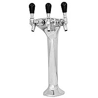 Milano 3 - Brass w/ Chrome Finish 3 Faucets Draft Beer Tower - 3.3 Inch Column - Glycol Cooled