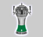 CT900-4CH Zeus Ceramic 4-Faucet Draft Beer Tower - Green w/ Chrome Finish
