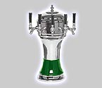 CT900-5CH Zeus Ceramic 5-Faucet Draft Beer Tower - Green w/ Chrome Finish
