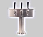 Photo of D7743PSS Stainless Steel T-Style 3 Faucet Draft Beer Tower - 3 Inch Column