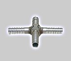 Stainless Steel Cross Fitting for 1/4 Inch I.D. Tubing