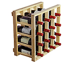 Allavino Pronto Wine Rack 4 Column 16 Bottle Pine Lattice Stackable Cube PRL3016C