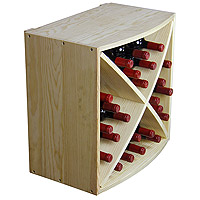 Allavino Pronto Wine Rack 24 Bottle Pine Radius X-Bin Stackable Cube PRS3024R