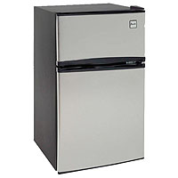 LAST ONE! 3.1 CF Two Door Counterhigh Refrigerator - Black with Stainless Steel Doors
