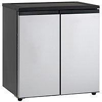 5.5 Cu. Ft. Side-by-Side Refrigerator/Freezer - Black Cabinet with Platinum Doors