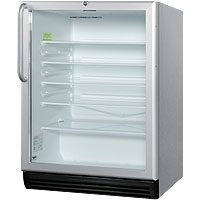 5.5 cf Glass Door All Refrigerator - Stainless Steel