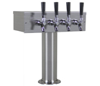 Kegco TTOW-4F-BRUSH Brushed Stainless Steel T-Style 4 Faucet Beer Tower - 3