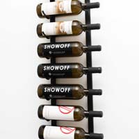 3' Wall Mount 9 Bottle Wine Rack - Brushed Nickel Finish