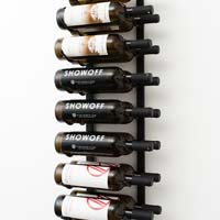 3' Wall Mount 18 Bottle Wine Rack - Brushed Nickel Finish