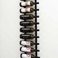4' Wall Mount 12 Bottle Wine Rack - Black Chrome Finish