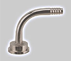 Brass Bent Tailpiece for 3/16 Inch ID Vinyl Tubing