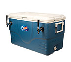 Double Faucet Jockey Box - 68 Qt., Two 120' Stainless Steel Coils
