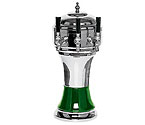 Zeus CT900-3CH Ceramic 3-Faucet Draft Beer Tower - Green w/ Chrome Finish
