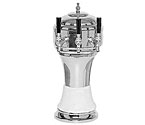 Zeus CT901-3CH Ceramic 3-Faucet Draft Beer Tower - White w/ Chrome Finish