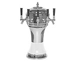 CT901-5CH Zeus Ceramic 5-Faucet Draft Beer Tower - White w/ Chrome Finish