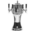 CT902-5CH Zeus Ceramic 5-Faucet Draft Beer Tower - Black w/ Chrome Finish