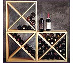 Country Pine Wood Cube Wine Rack for 24 Bottles