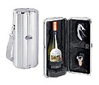 Echo Insulated 1 Bottle Aluminum Wine Case - Platinum w/ Black Lining