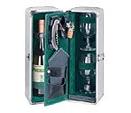 Escape One Bottle Aluminum Wine Case - Black Lining / Green Linens
