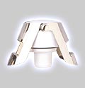 Super-Seal Champagne Stopper - Nickel Plated with White Top