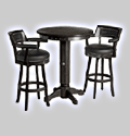 Harley-Davidson Bar & Shield Flames Pub Table & Backrest Stool Set