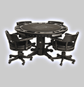 Harley-Davidson Bar & Shield Flames Poker Table & Chairs Set