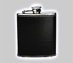 Metrokane VIP Pocket Flask - Black Leather