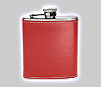 Metrokane VIP Pocket Flask - Red Leather