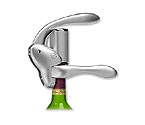Metrokane 6605 Rabbit Lever Vacuum Pump w/ 2 Stoppers - Silver Finish
