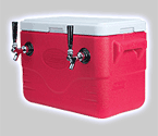 Photo of Double Faucet Jockey Box - 28 Quarts, Two 50-ft. Stainless Steel Coils