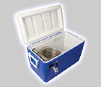 Photo of Single Faucet Jockey Box - 120' Stainless Steel Coil - Blue