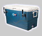 Photo of Double Faucet Jockey Box - 68 Qt., Two 120' Stainless Steel Coils