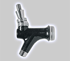 Creamer Beer Faucet w/ SS Lever - Black Plastic, Chrome