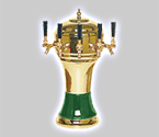 CT900-5BR Zeus Ceramic 5-Faucet Draft Beer Tower - Green w/ Brass Finish