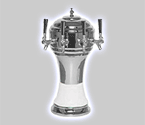 CT901-4CH Zeus Ceramic 4-Faucet Draft Beer Tower - White w/ Chrome Finish
