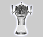 CT901-5CH Zeus Ceramic 5-Faucet Draft Beer Tower - White w/ Chrome Finish