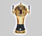 CT902-4BR Zeus Ceramic 4-Faucet Draft Beer Tower - Black w/ Brass Finish