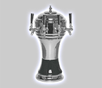 CT902-4CH Zeus Ceramic 4-Faucet Draft Beer Tower - Black w/ Chrome Finish