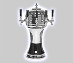 CT902-5CH Zeus Ceramic 5-Faucet Draft Beer Tower - Black w/ Chrome Finish