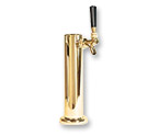 Polished Brass 1-Faucet Draft Beer Tower - 2-1/2 Inch Column