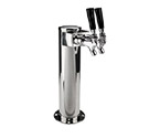 Polished Stainless Steel Dual Faucet Shotgun Tower with 3-Inch Diameter Column