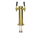 PVD Brass Air Cooled Dual Faucet Draft Beer Tower - 3-Inch Column